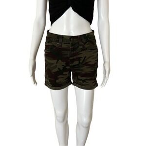 Levis Camo Mid Length High Waist Shorts Size 27